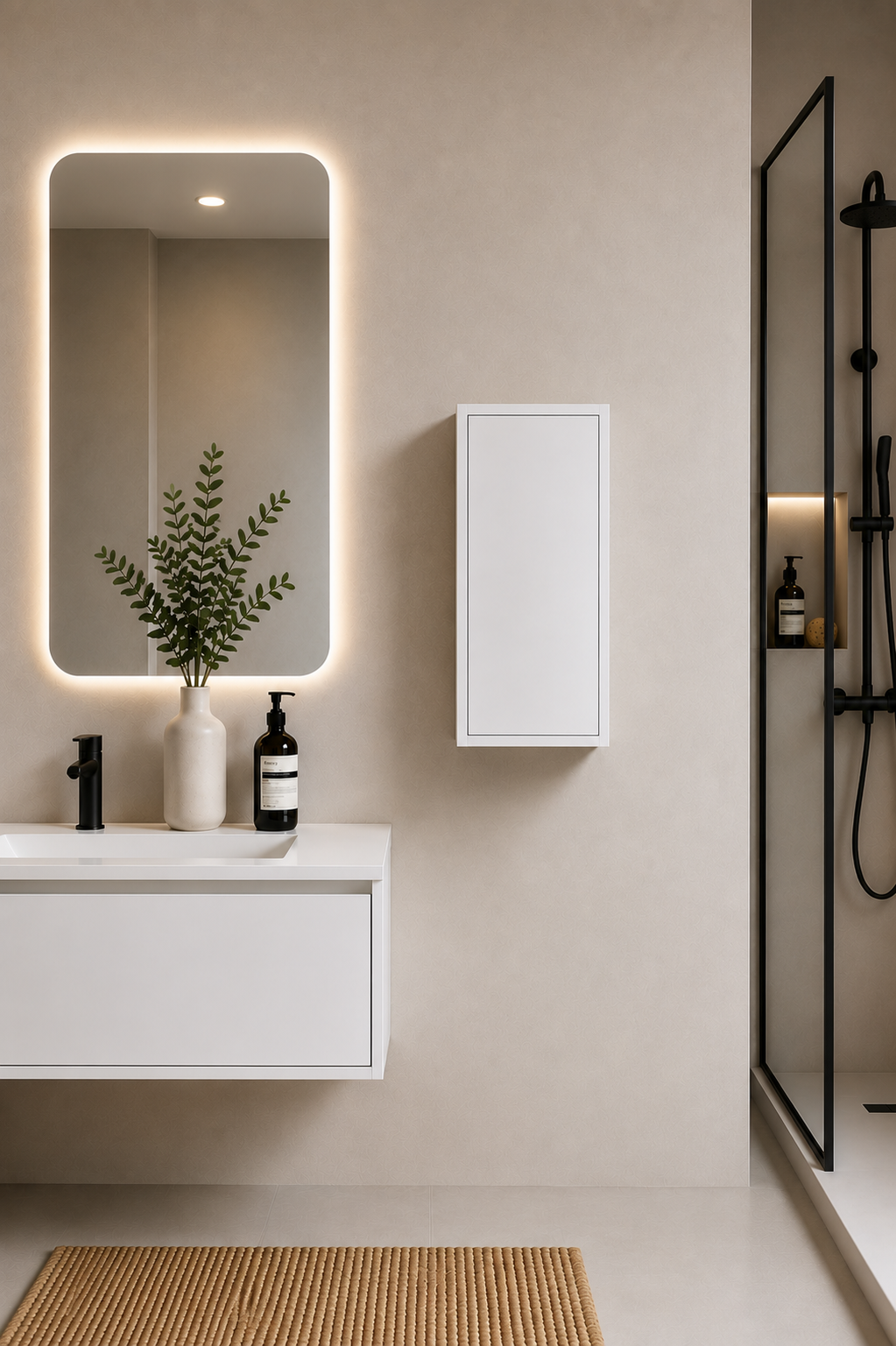 Badezimmerschrank FLORENCIA mit einer Tür 70x35 cm