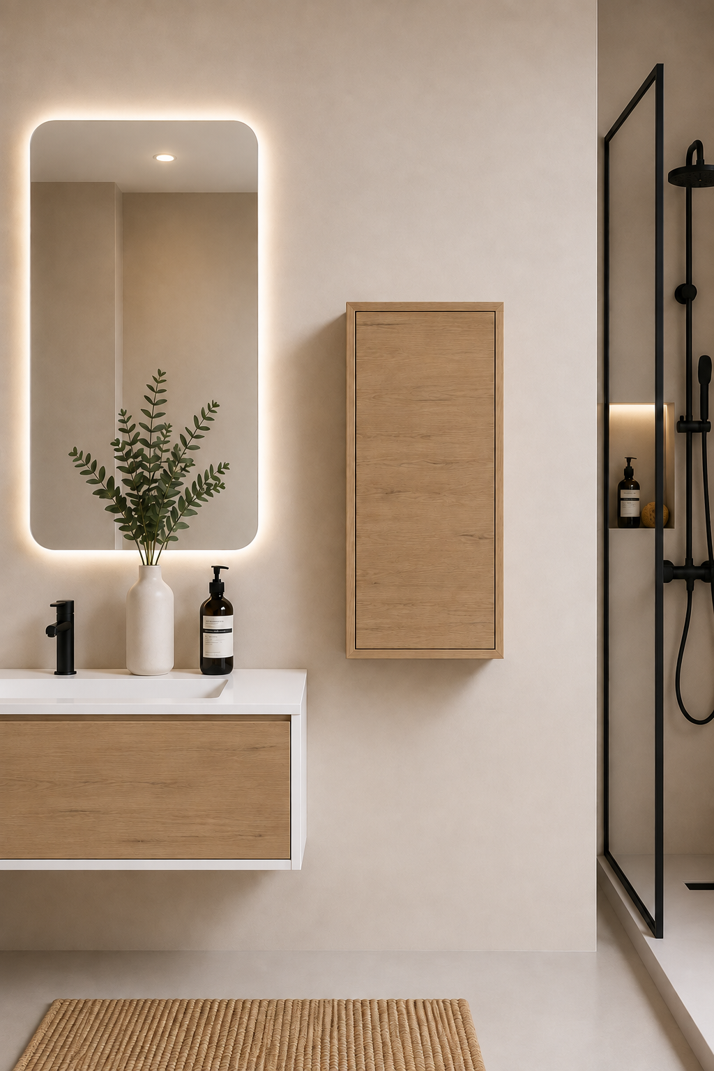 Badezimmerschrank FLORENCIA mit einer Tür 70x35 cm