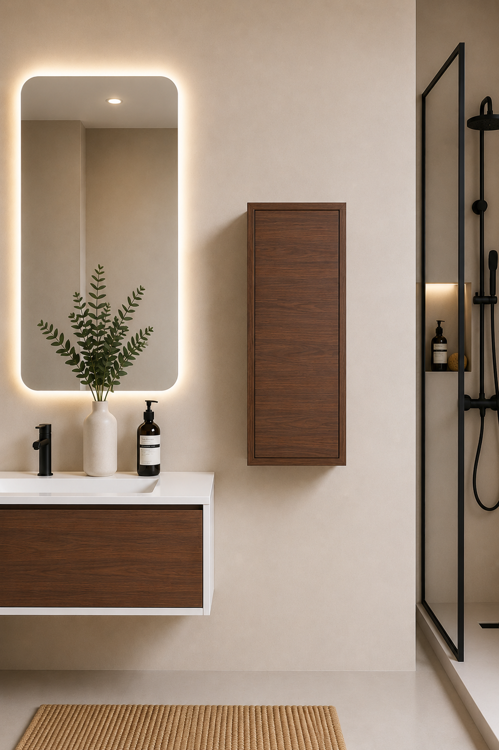 Badezimmerschrank FLORENCIA mit einer Tür 70x35 cm