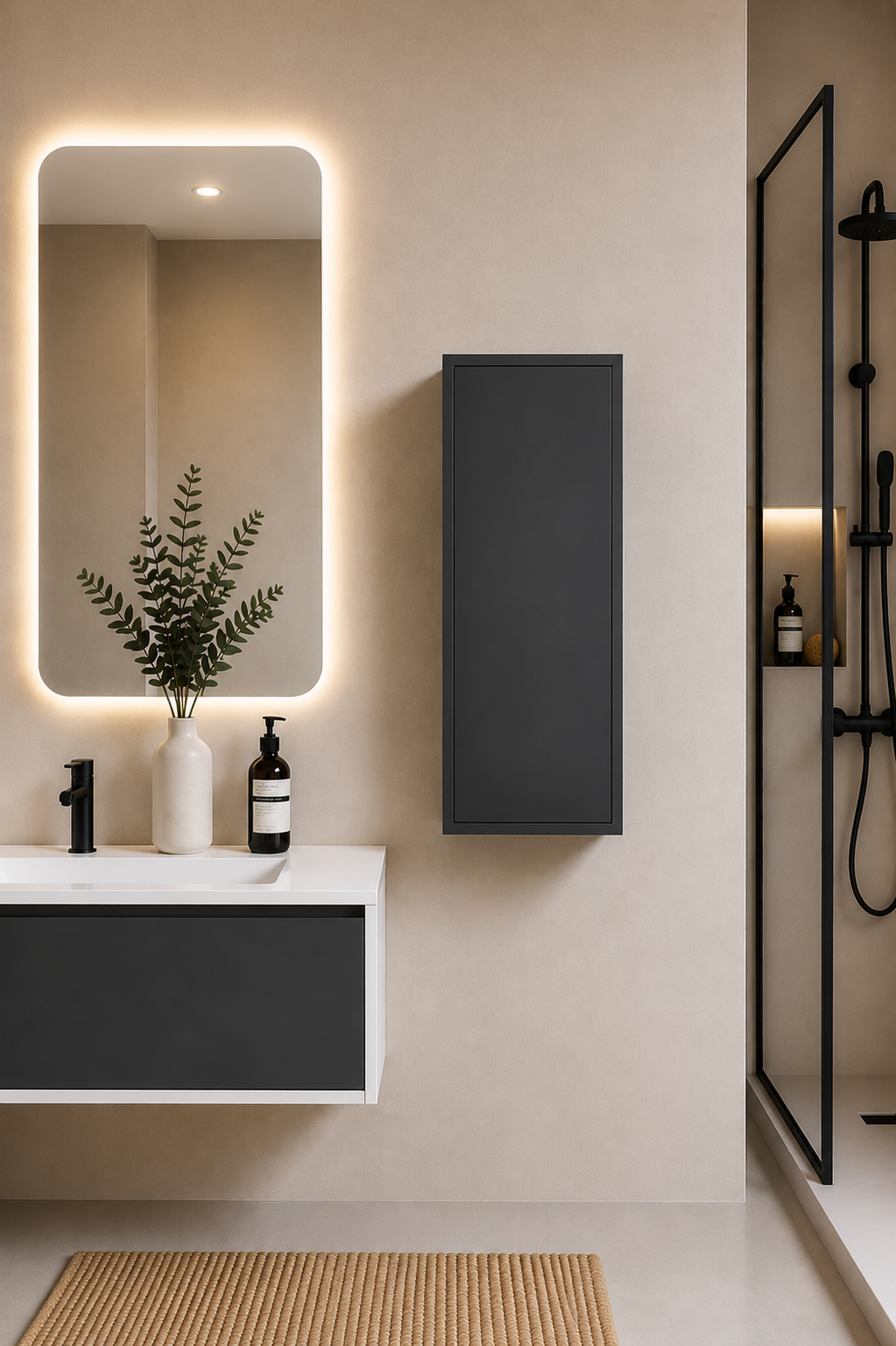 Badezimmerschrank FLORENCIA mit einer Tür 70x35 cm