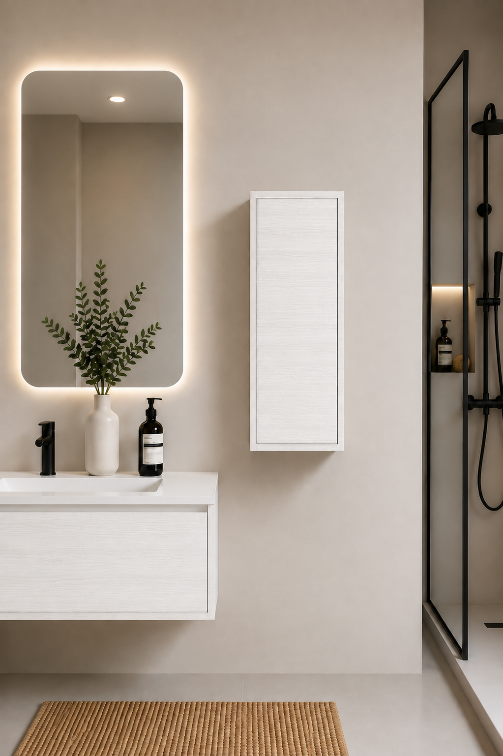 Badezimmerschrank FLORENCIA mit einer Tür 70x35 cm