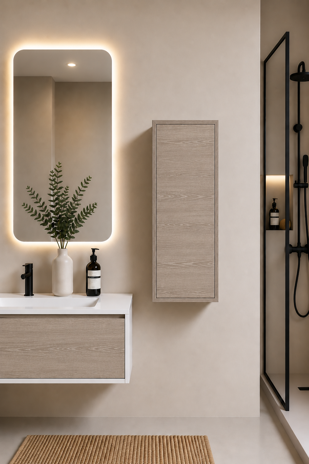 Badezimmerschrank FLORENCIA mit einer Tür 70x35 cm