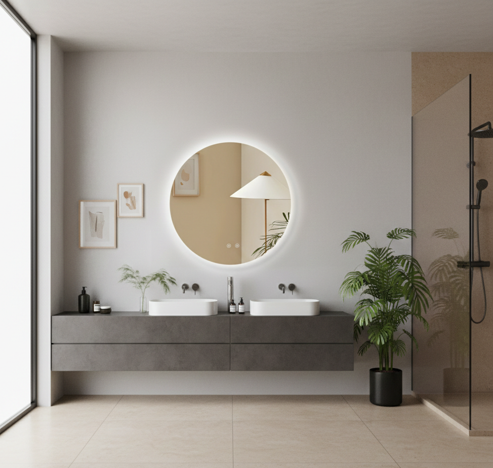 Ares LED-Spiegel Gold / Schwarz