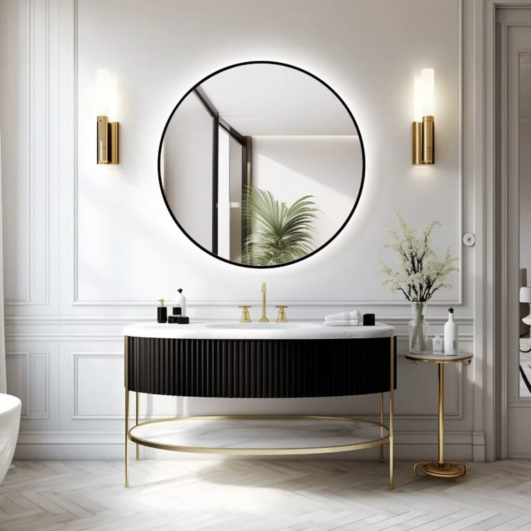 Ares LED-Spiegel Gold / Schwarz